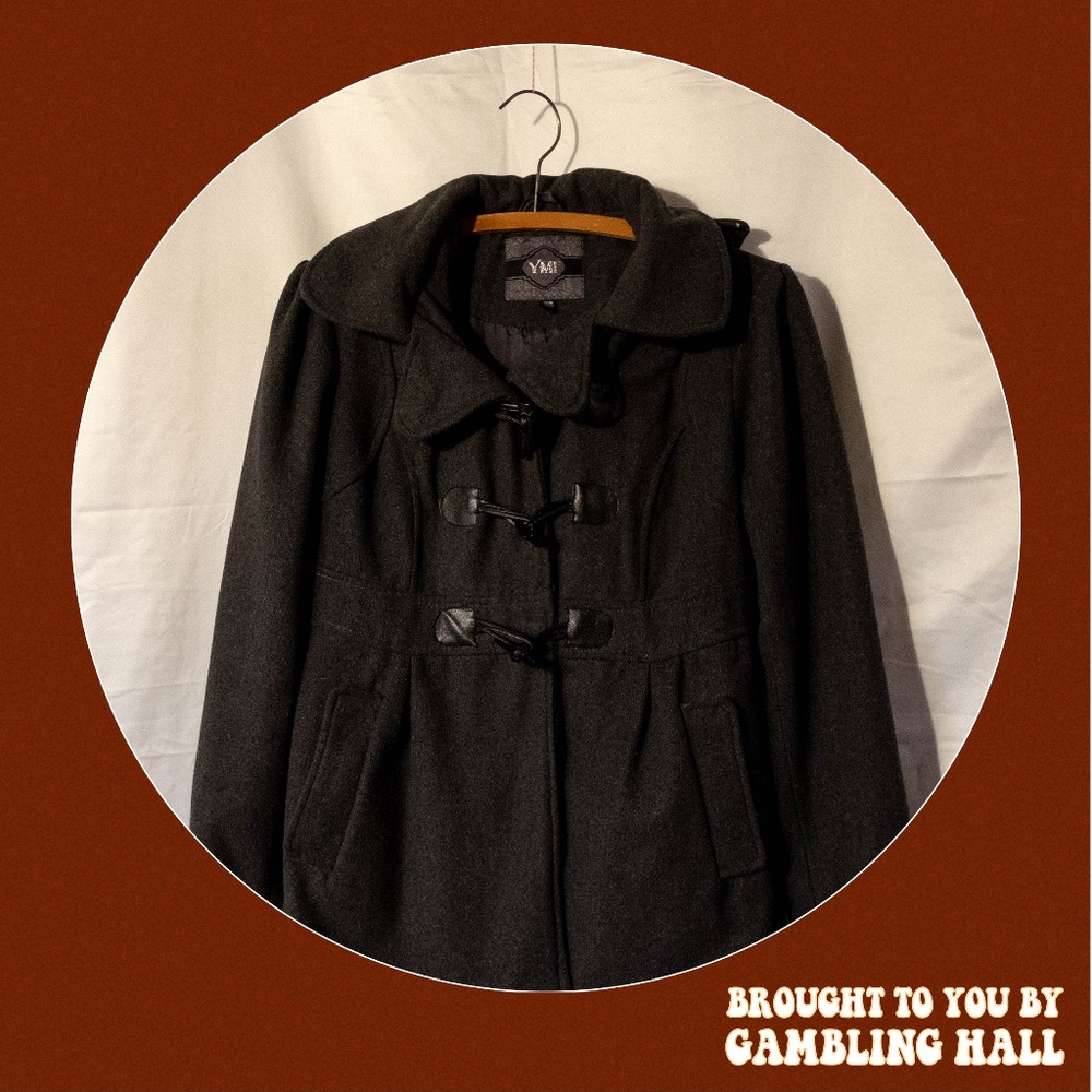 charcoal gray toggle duffle coat